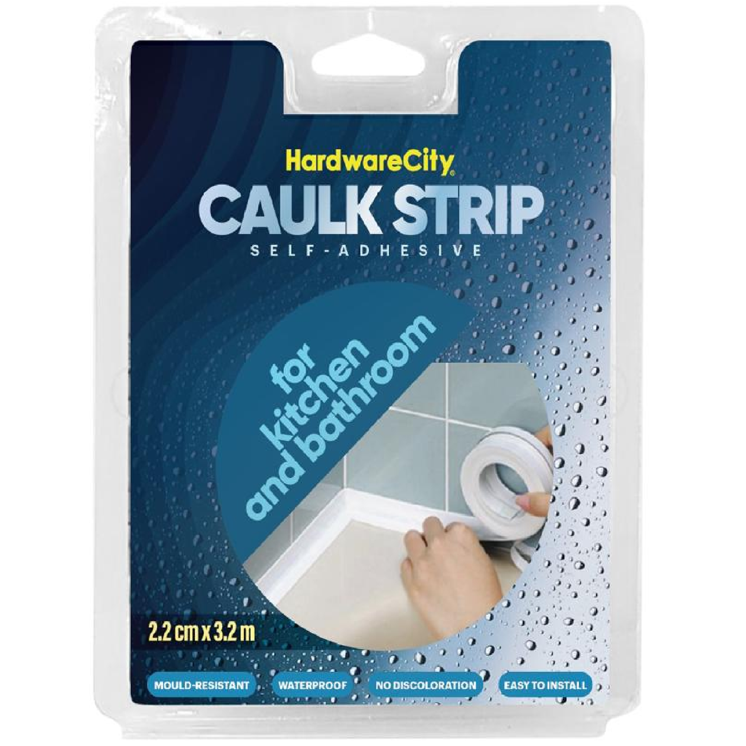 HardwareCity Caulk Strip Sealing Tape For Kitchen & Bathroom Self Adhesive 2.2CM X 3.2M